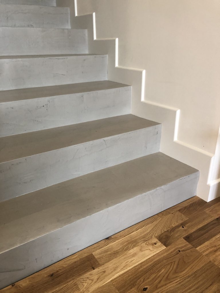 grey microcement stairs